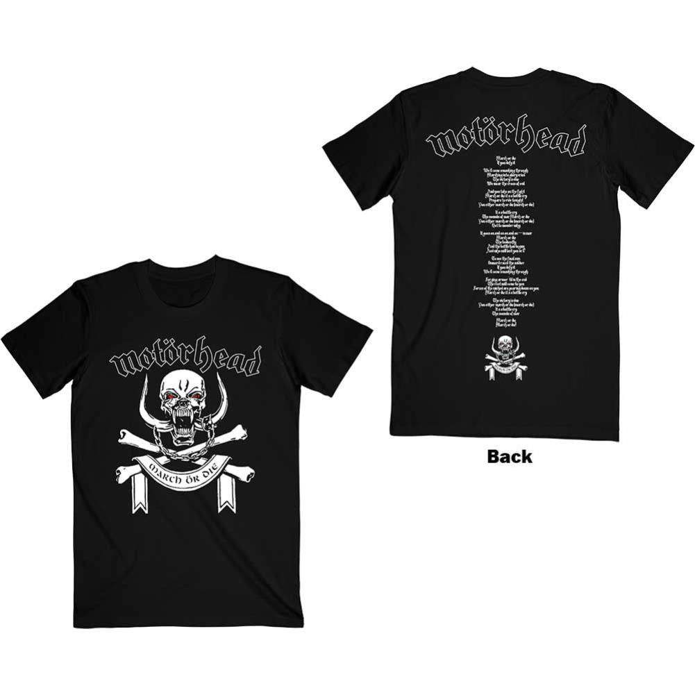 Motorhead March or Die Lyrics Unisex T-Shirt - Special Order