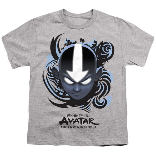 Avatar Airbender Blue And Black Kanji Youth 18/1 100% Cotton Short-Sleeve T-Shirt