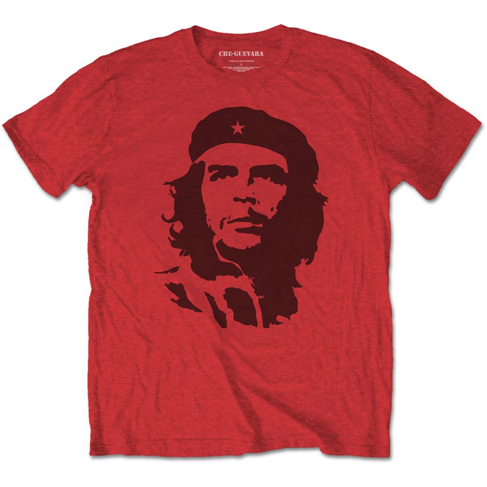 Che Guevara Unisex T-Shirt Black on Red (Small) 