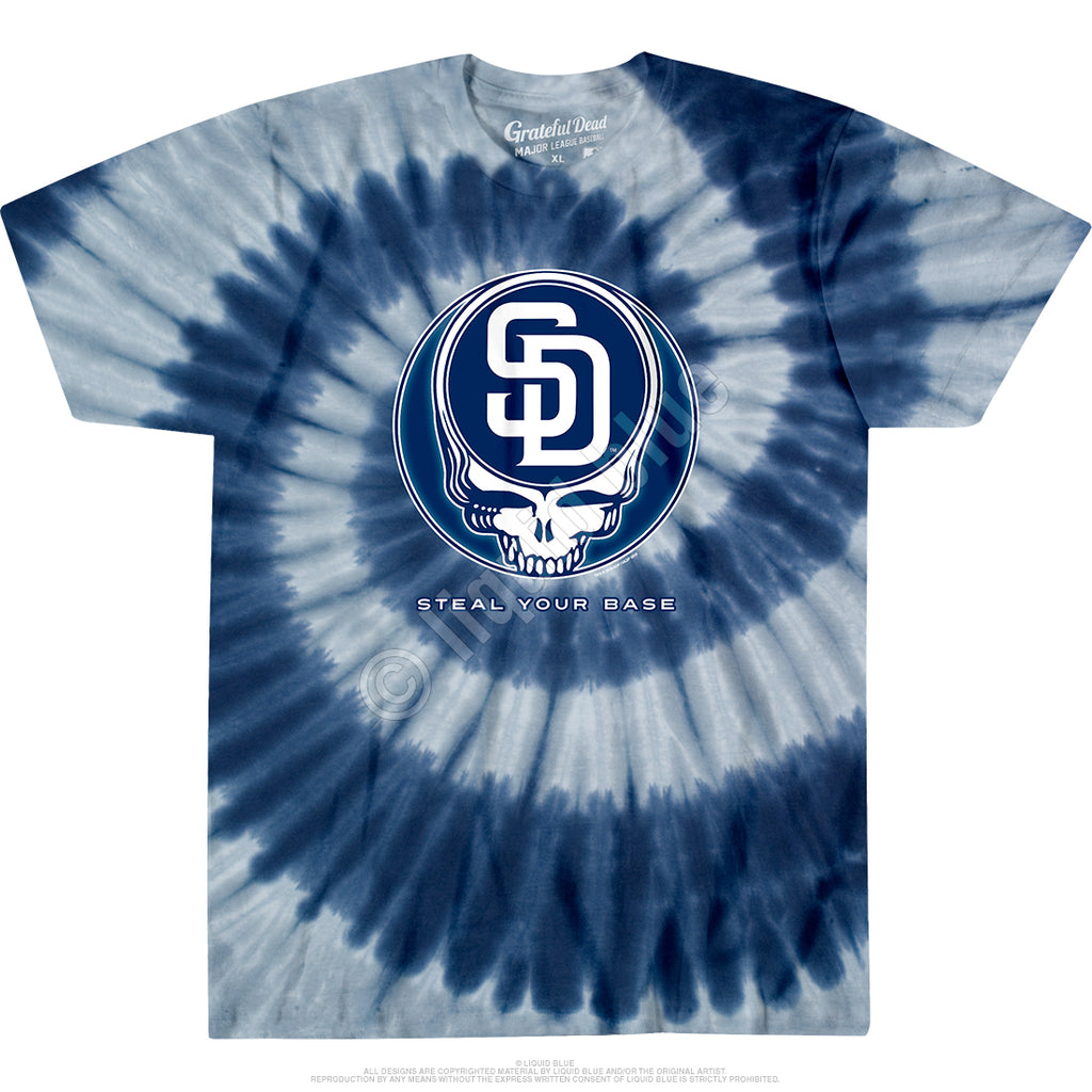 Grateful Dead Padres Gd Steal Your Base Spiral Standard Short-Sleeve  T-Shirt - Special Order