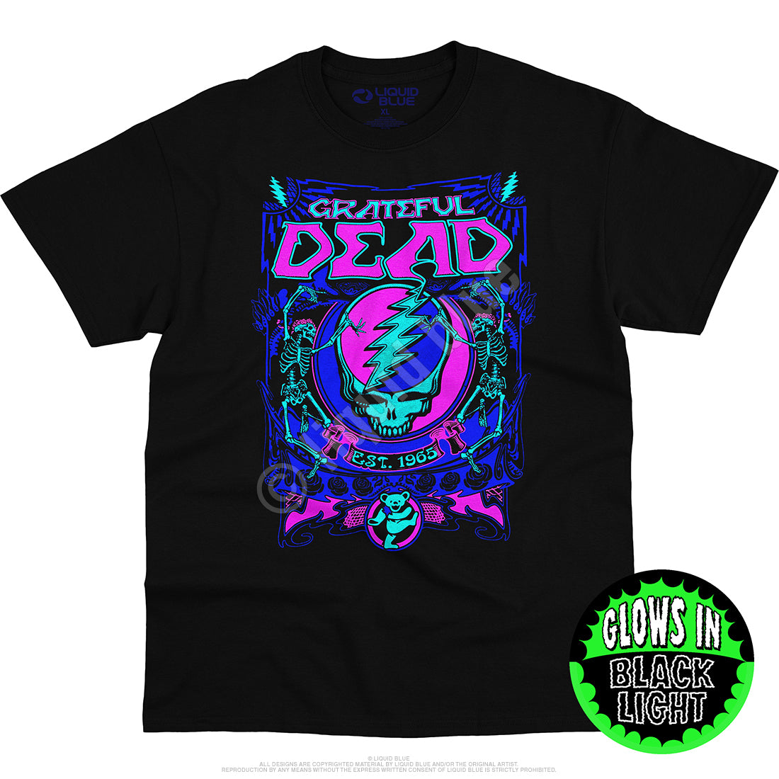 Grateful Dead SYF Blacklight Black T-Shirt - 4XL