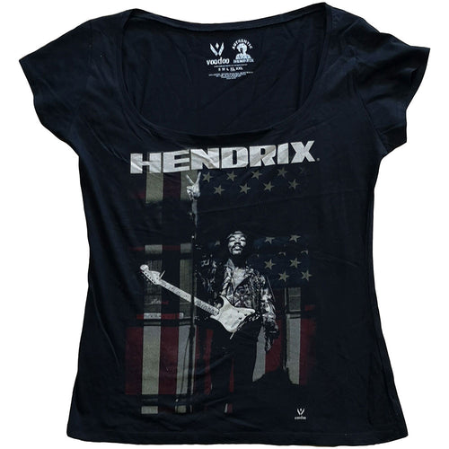 Jimi Hendrix Peace Flag Ladies T-Shirt