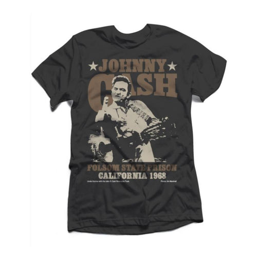 Johnny Cash San Quentin Stars Jim Marshall Black Men's T-Shirt