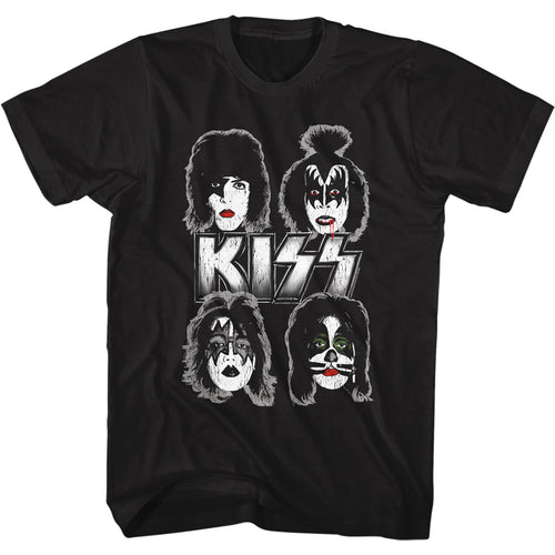 KISS Special Order Band Faces Adult Short-Sleeve T-Shirt