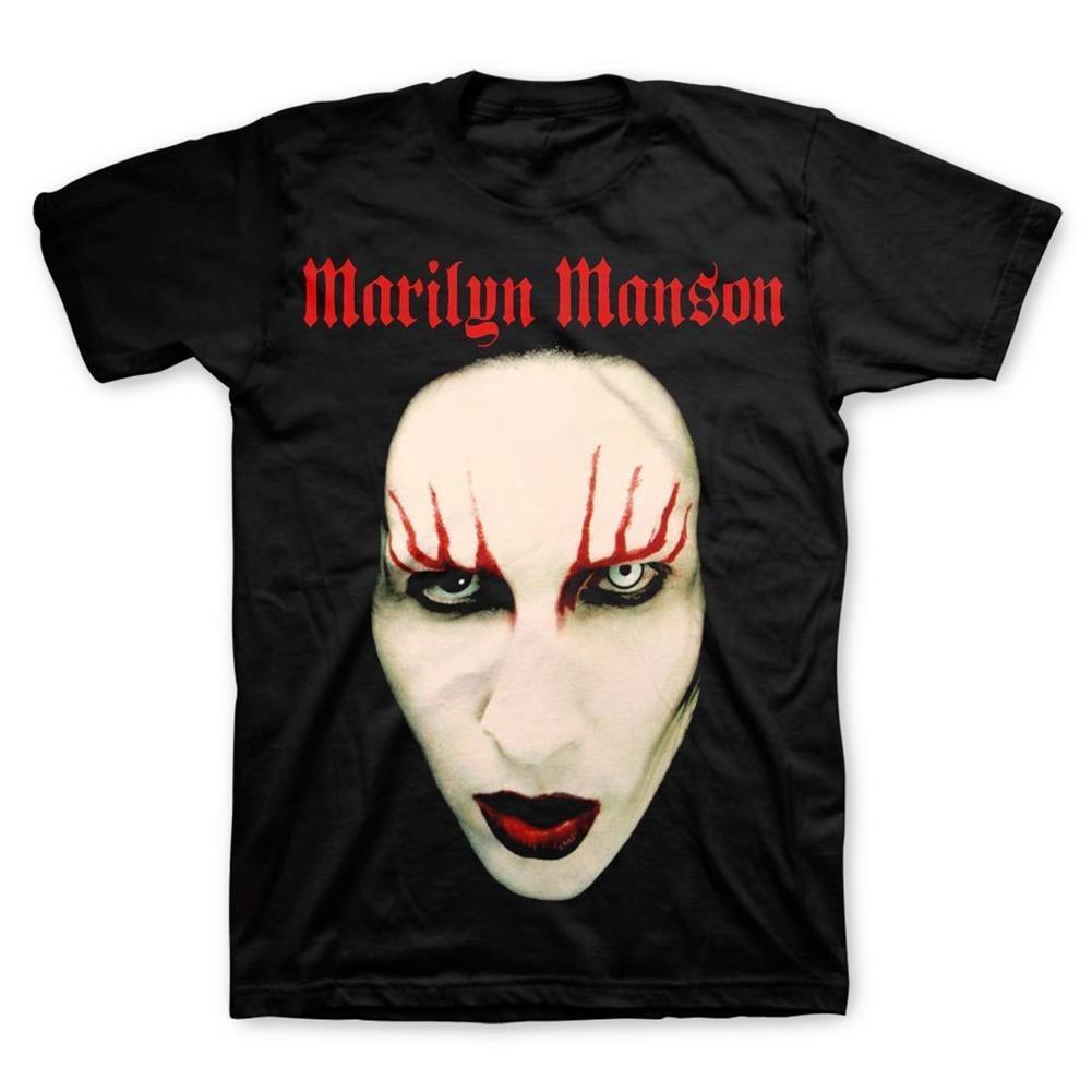 Marilyn Manson Big Face Red Lips Men's T-Shirt – RockMerch