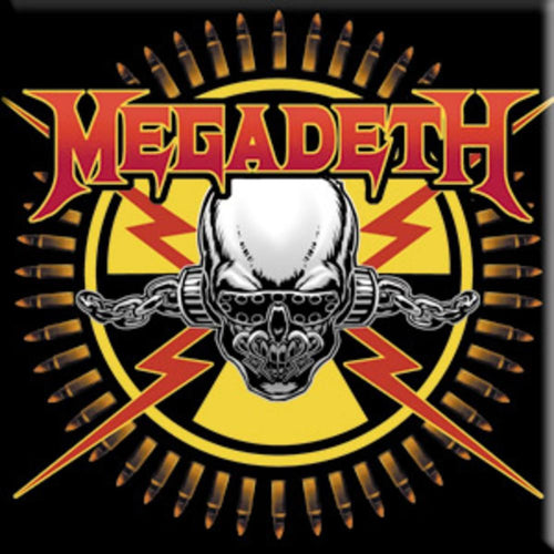 Megadeth Skull And Bullets Square Magnet
