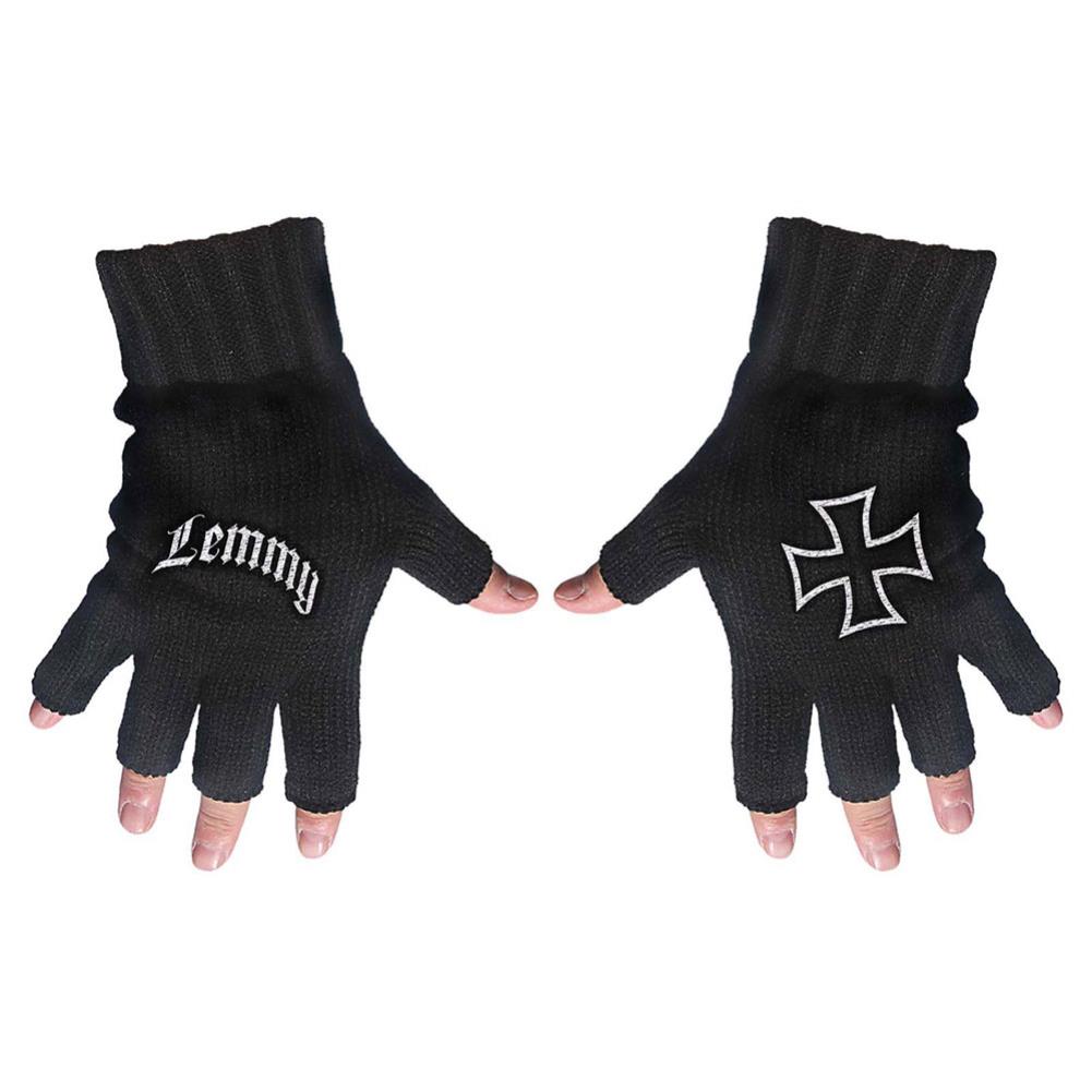 Motorhead Lemmy Logo & Iron Cross Unisex Fingerless Gloves - Special Order
