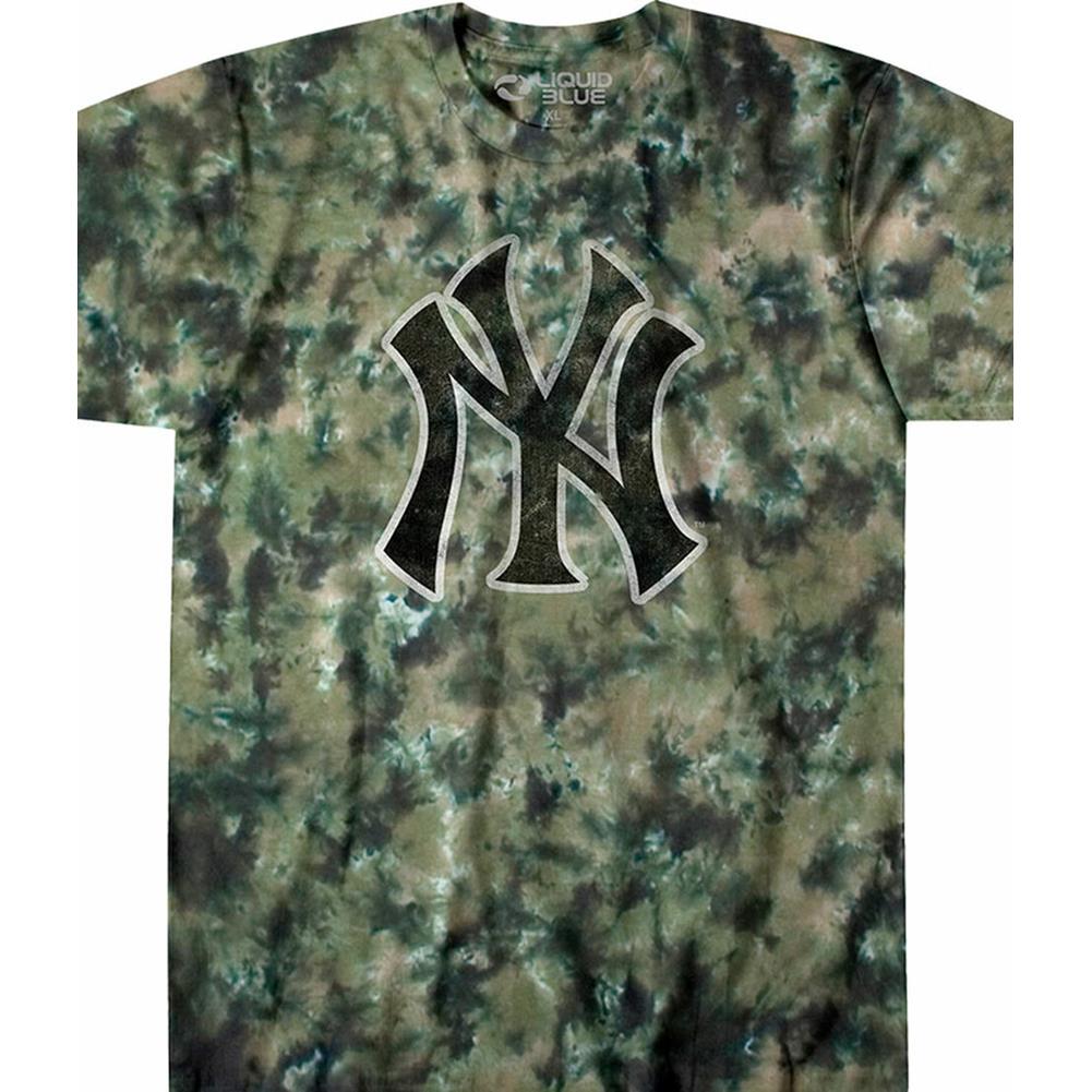New York Yankees Camo Tie-Dye T-Shirt – RockMerch