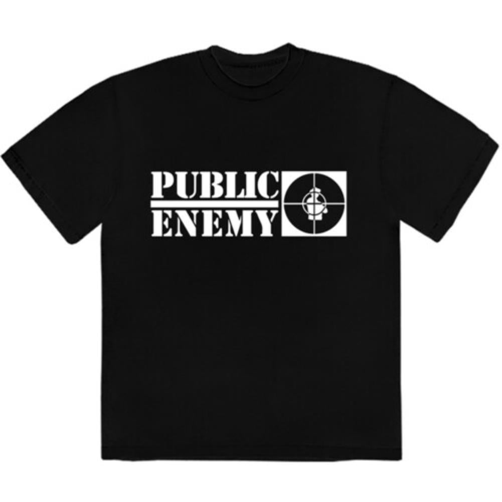 Public Enemy - Public Enemy Long Logo Black Short-Sleeve T-Shirt